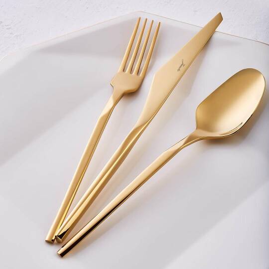 Jumbo 500.01.01.6962 5100 Quartz Titanyum Gold 12 Kişilik 84 Parça Çatal Kaşık Bıçak Takımı - JUMBO