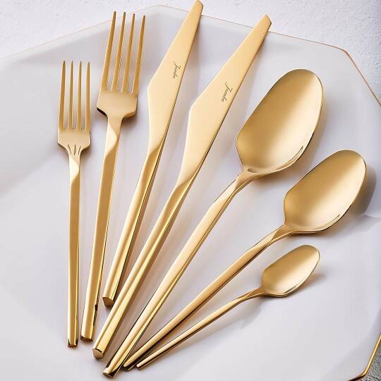 Jumbo 500.01.01.6962 5100 Quartz Titanyum Gold 12 Kişilik 84 Parça Çatal Kaşık Bıçak Takımı - JUMBO (1)