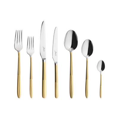 Jumbo 9401 Altın 12 Kişilik 84 Parça Gold Çatal Kaşık Bıçak Seti - JUMBO
