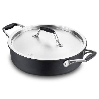 Jumbo New Moment Diamond Siyah Basık Tencere 26 cm - JUMBO