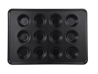 MasterPro BGMP-7331 Karbon Çelik 12 Oluklu Muffiin Fırın Tepsisi 42,3x29,8x2,7 cm - MASTERPRO (1)