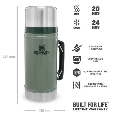 Stanley Klasik Vakumlu Saplı Çelik Yeşil Yemek Termosu 0.94 Litre - STANLEY (1)